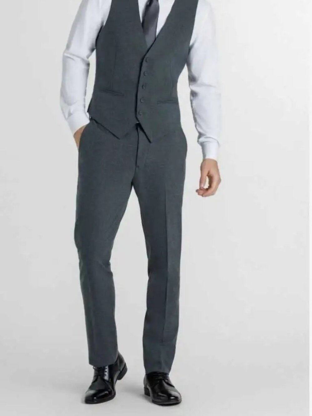 Men's Joseph Abboud Charcoal Herringbone Dress Pants